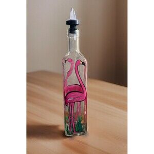Handpainted Pink Flamingo Oil Dispenser